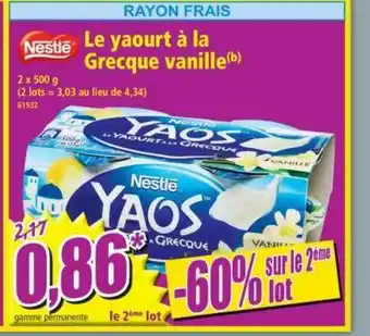 Norma Le Yaourt à La Grecque Vanille Nestlé offre