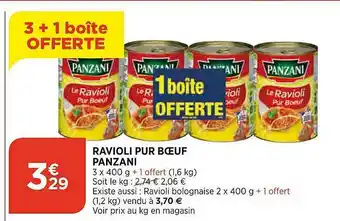 Maximarché Ravioli Pur Bœuf Panzani offre