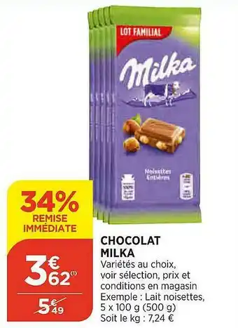 Maximarché Chocolat Milka offre