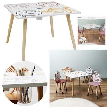 Table avec pot crayon monsieur madame