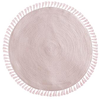 Maxi Bazar Collection tapis rose lurex franges d.90cm offre