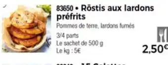 Thiriet Röstis aux lardons préfrits offre