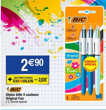 Migros Stylos bille 4 couleurs Original Fun offre