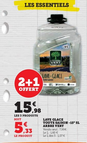 U Express LAVE GLACE TOUTE SAISON -15° 5L ARBRE VERT offre