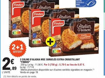 2 COLINS D'ALASKA MSC SURGELĂS EXTRA CROUSTILLANT "FINDUS"
