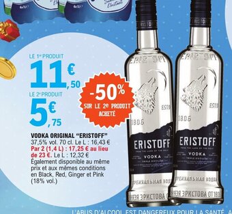 E.Leclerc VODKA ORIGINAL "ERISTOFF" offre