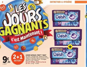 E.Leclerc LESSIVE CAPSULES PODS(23) "DASH" offre