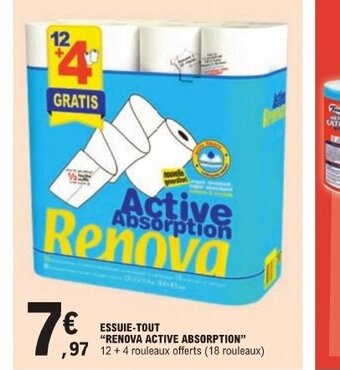 E.Leclerc ESSUIE-TOUT "RENOVA ACTIVE ABSORPTION" offre