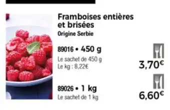 Thiriet Framboises entières et brisées offre
