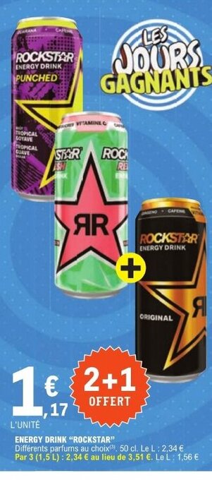 E.Leclerc ENERGY DRINK "ROCKSTAR" offre