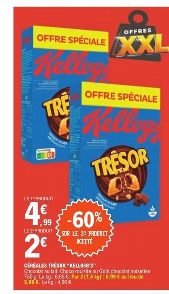 E.Leclerc CÉRÉALES TRÉSOR "KELLOGG'S" offre