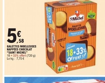 E.Leclerc GALETTES MOELLEUSES NAPPÉES CHOCOLAT "SAINT MICHEL" offre
