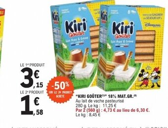 E.Leclerc "KIRI GOÛTER"¹" 18% MAT.GR. offre