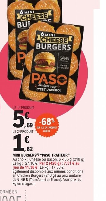E.Leclerc MINI BURGERS(2) "PASO TRAITEUR offre