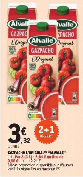 E.Leclerc GAZPACHO L'ORIGINAL) "ALVALLE" offre