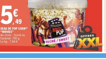 E.Leclerc SEAU DE POP CORN (3) "MOVIES" offre