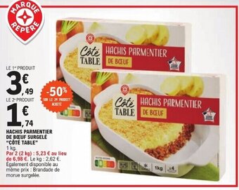 E.Leclerc HACHIS PARMENTIER DE BOEUF SURGELĖ "CÔTÉ TABLE" offre