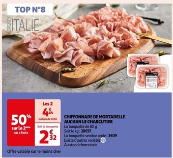 Auchan CHIFFONNADE DE MORTADELLE AUCHAN LE CHARCUTIER offre