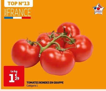 Auchan TOMATES RONDES EN GRAPPE offre