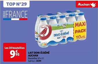 Auchan LAIT DEMI-ÉCRÉMÉ AUCHAN offre