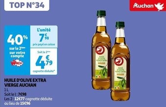 Auchan HUILE D'OLIVE EXTRA VIERGE AUCHAN offre