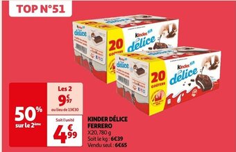 Auchan KINDER DÉLICE FERRERO offre