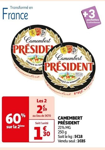 Auchan CAMEMBERT PRÉSIDENT offre