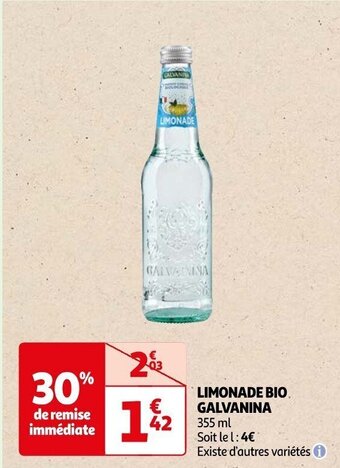 Auchan LIMONADE BIO. GALVANINA offre