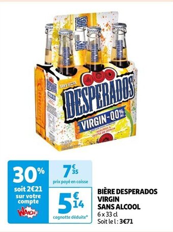 Auchan BIÈRE DESPERADOS VIRGIN SANS ALCOOL offre