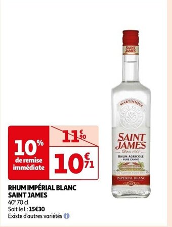 Auchan RHUM IMPÉRIAL BLANC SAINT JAMES offre