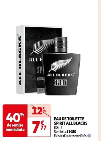 Auchan EAU DE TOILETTE SPIRIT ALL BLACKS 80 ml offre