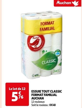 Auchan ESSUIE TOUT CLASSIC FORMAT FAMILIAL AUCHAN offre