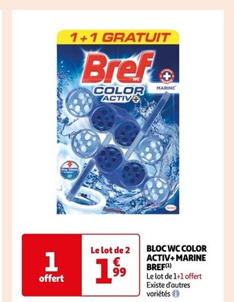 Auchan BLOC WC COLOR ACTIV+ MARINE BREF(¹) offre