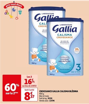 Auchan CROISSANCE GALLIA CALISMA BLÉDINA offre