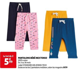 Auchan PANTALONS BÉBÉ INEXTENSO offre