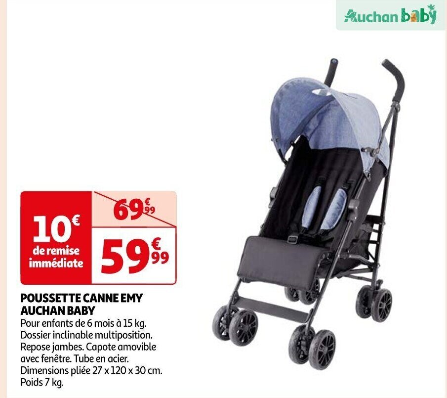 Auchan poussette canne online