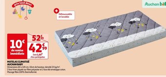 Auchan MATELAS CLIMATISÉ AUCHAN BABY offre