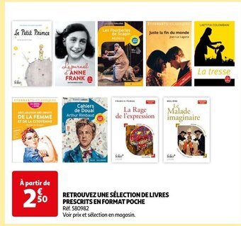 Auchan RETROUVEZ UNE SÉLECTION DE LIVRES PRESCRITS EN FORMAT POCHE offre
