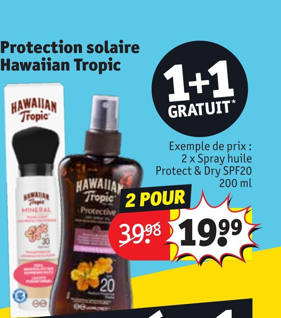 Promo Protection solaire Hawaiian Tropic chez Kruidvat
