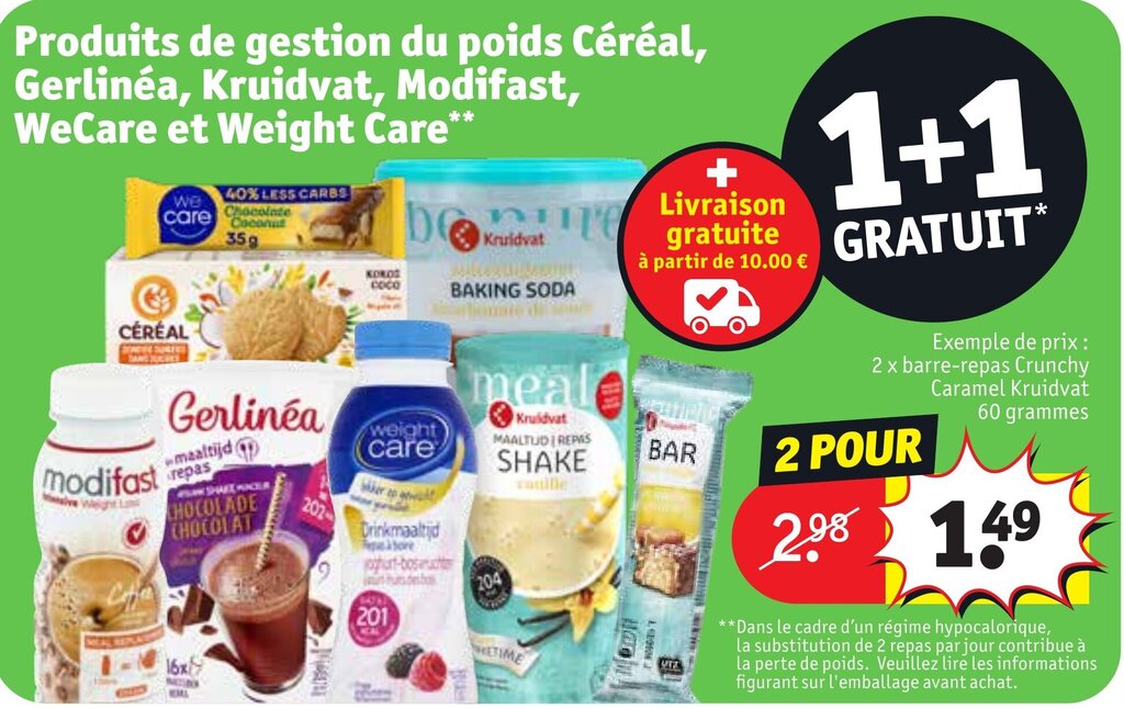 Promo Produits de gestion du poids Céréal, Gerlinéa, Kruidvat, Modifast
