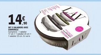 E.Leclerc SET 3 SALADIERS AVEC COUVERCLE offre