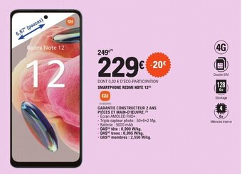 E.Leclerc SMARTPHONE REDMI NOTE 12 offre
