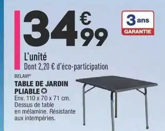 Table De Jardin Pliable Belavi