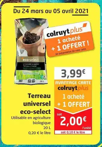 Colruyt Terreau Universel Eco-select offre