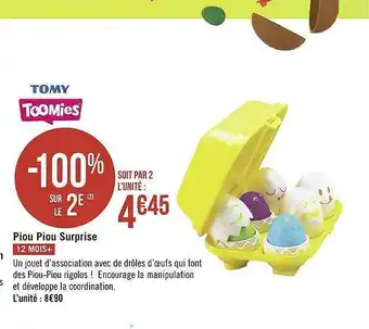 Géant Casino Piou Piou Surprise Tomy Toomies offre