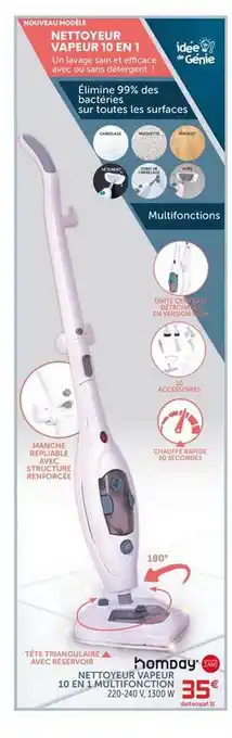 Gifi Nettoyeur Vapeur 10 En 1 Multifonction Homday offre