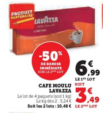 U Express CAFE MOULU SOIT LAVAZZA offre