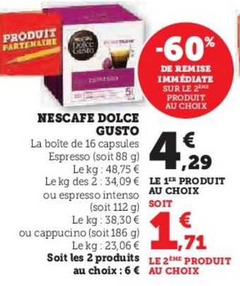 U Express NESCAFE DOLCE GUSTO offre