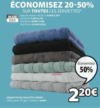 JYSK Serviette de toilette torsby offre