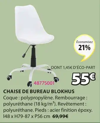 JYSK Chaise de bureau blokhus offre